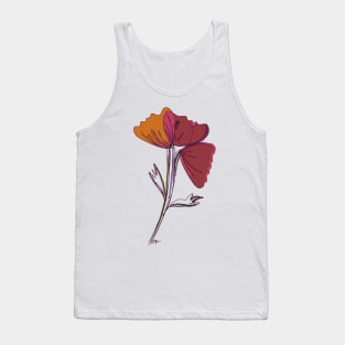 3 poppies & 1 face - muted browns and orange Tank Top